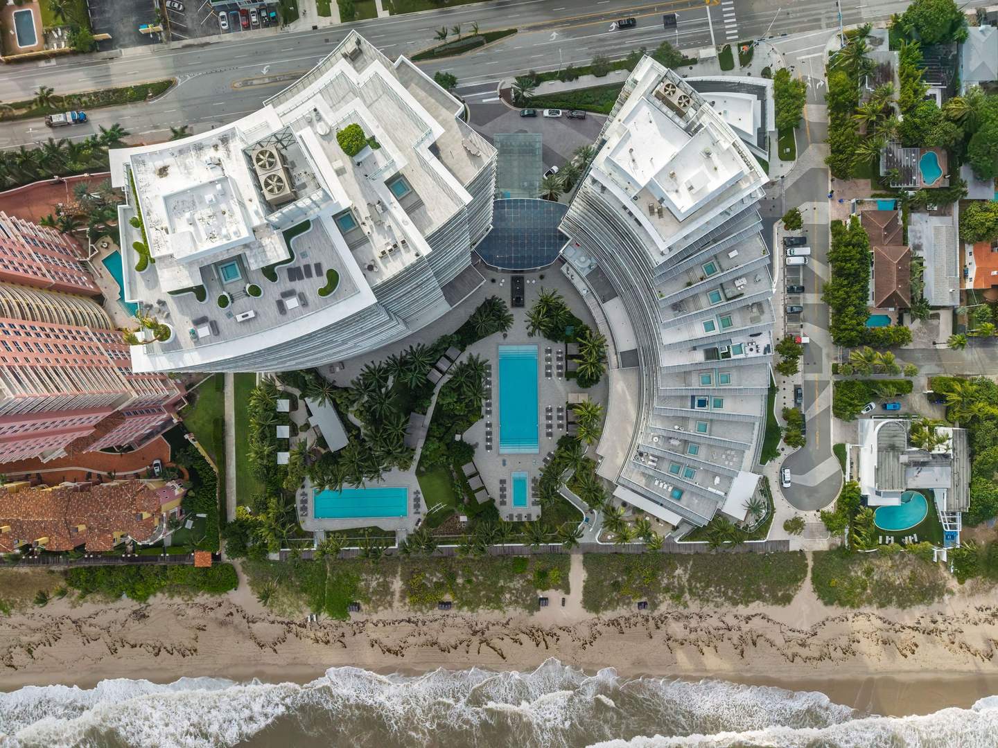 Auberge oceanfront resort and beach from above