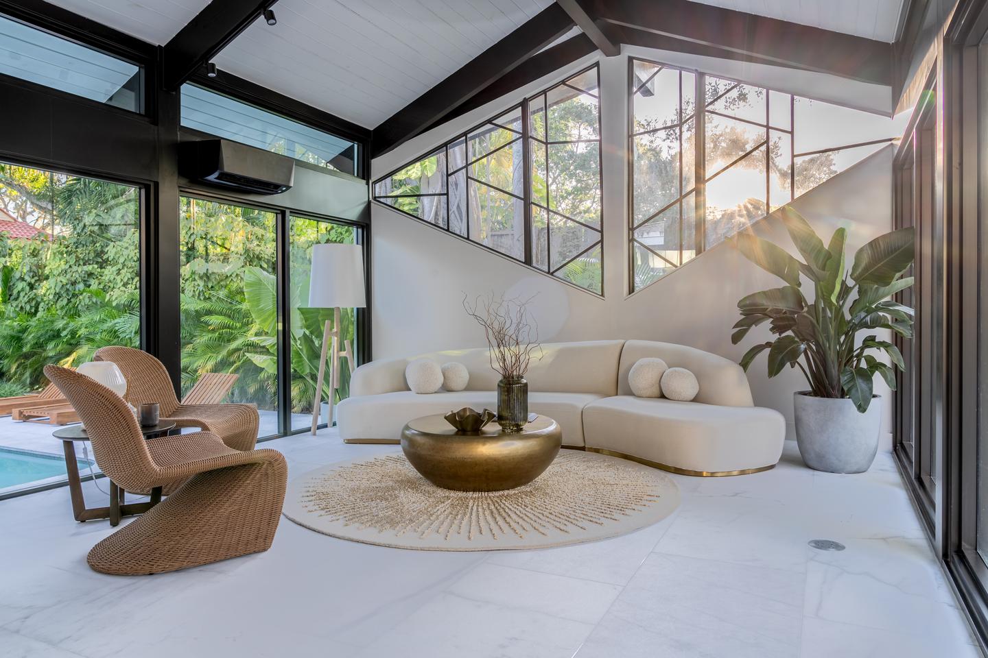 Living room at golden hour