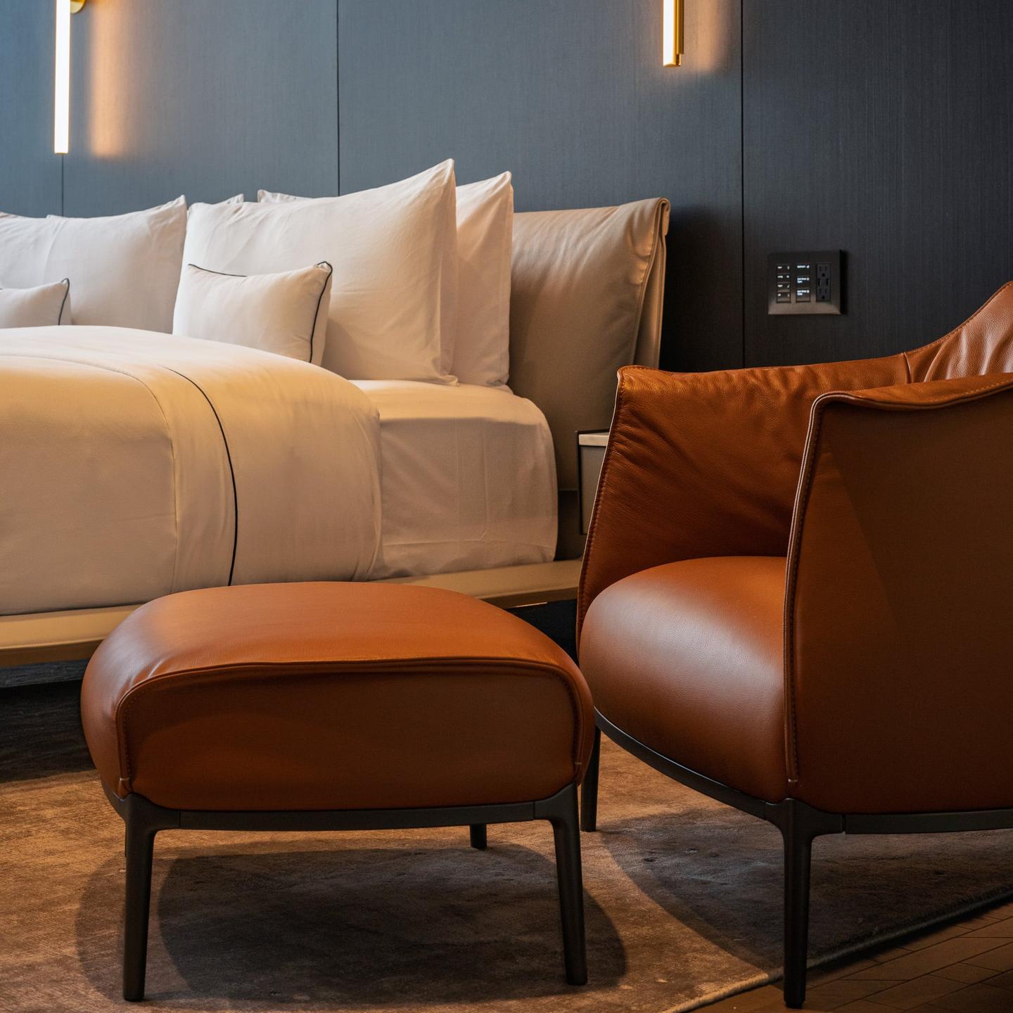 Elegant hotel lobby with warm lighting and luxurious furnishings at a South Florida resort