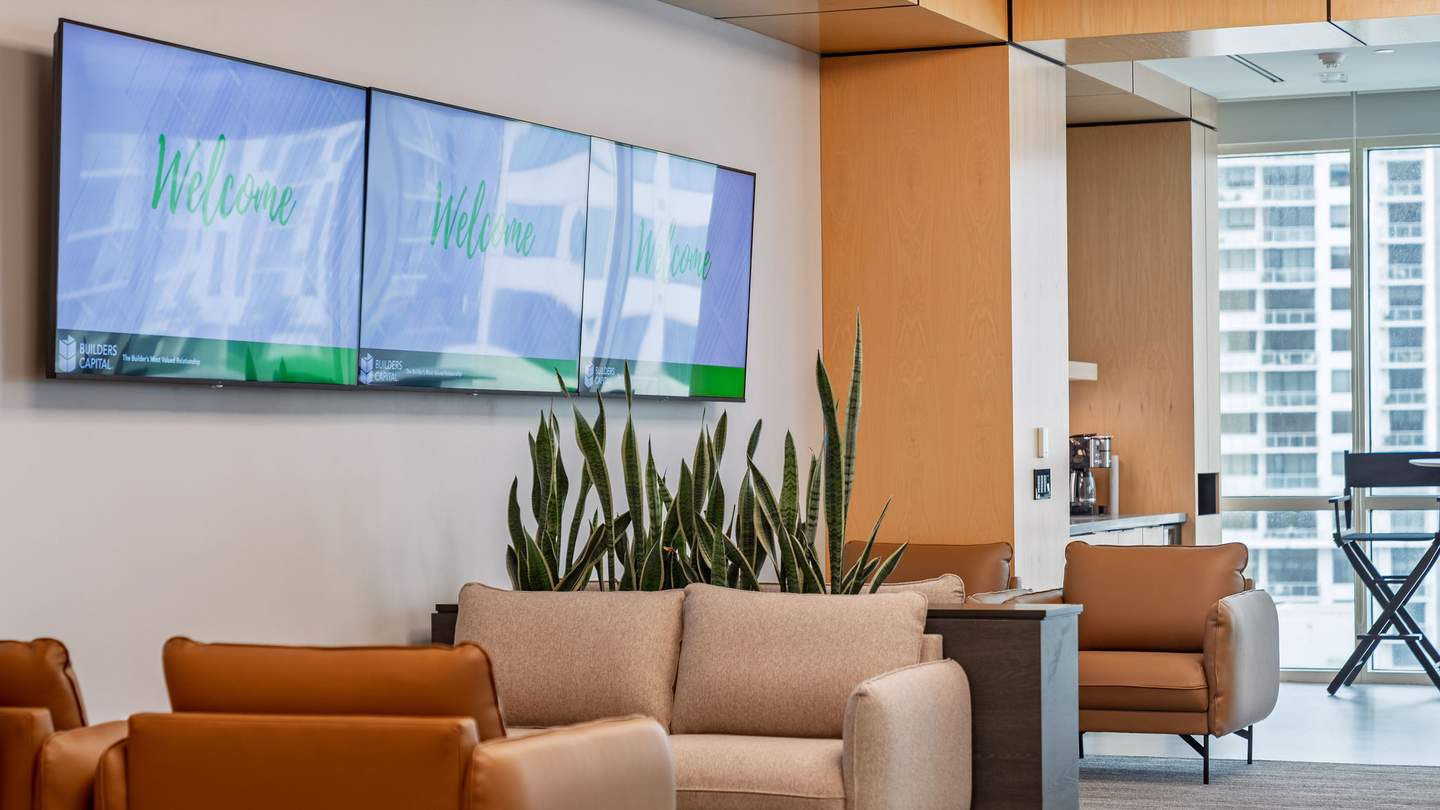 Builders Capital video wall in use