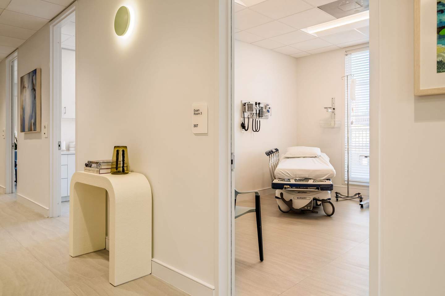 Hallway into exam suite
